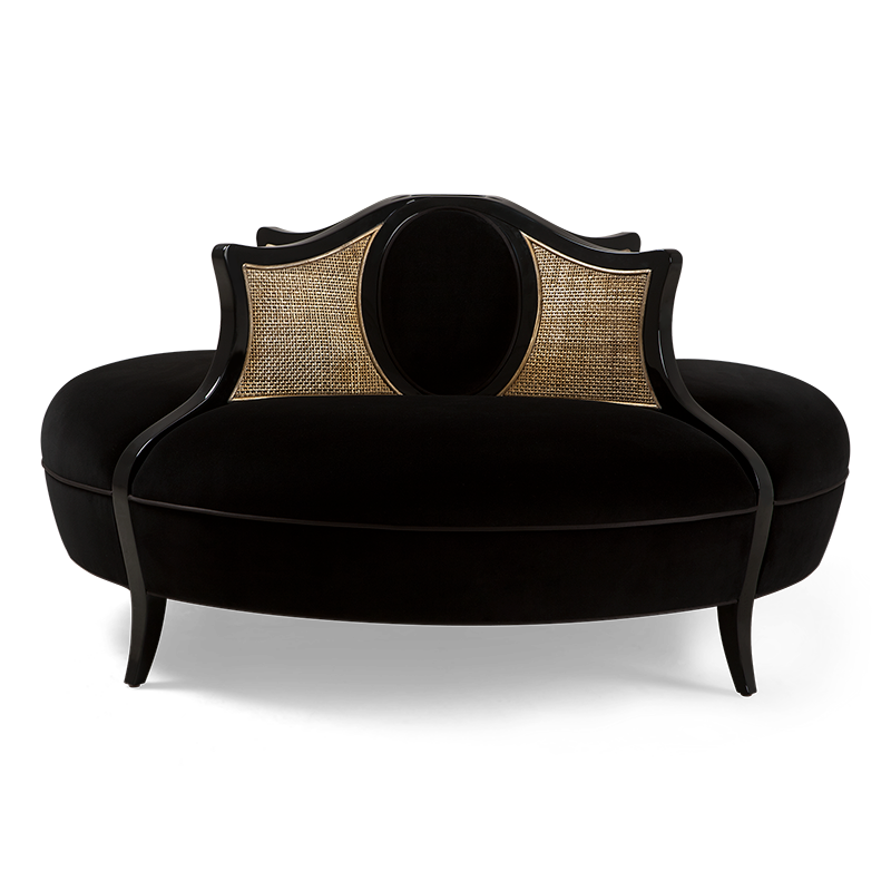 Féraud Conversation Chaise Rattan & Upholstery