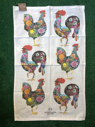 Chicken & Rooster Tea Towel