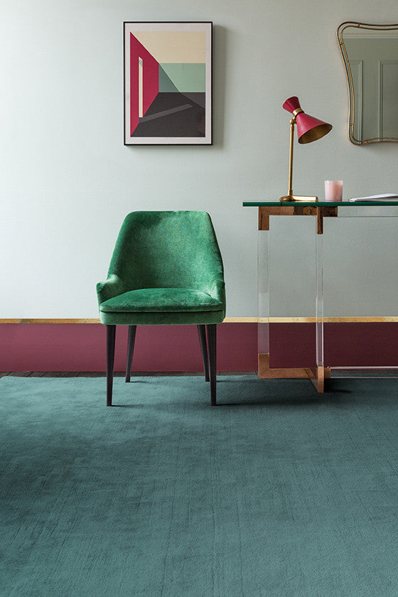 Leighton Teal Plain Wool